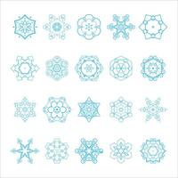 snowflake vector christmas and new year decorative elements set