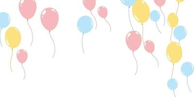 background with pink, blue and yellow balloons vector
