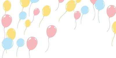 balloons pastel colors for party birthday vector