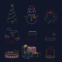 christmas icon multicolored on blue background vector