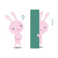 Rabbit pink Question and Sneak vector