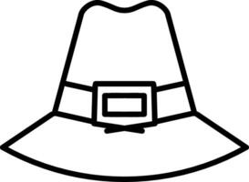 Minimalist black pilgrim hat silhouette vector