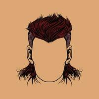 enhanced details of mullet hairstyles vector