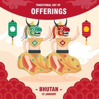 tradicional día de ofrendas Bután ilustración vector antecedentes. vector eps 10