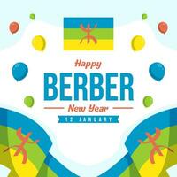 Happy Berber New Year. The Day of Algeria illustration vector background. Vector eps 10