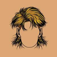 enhanced details of mullet hairstyles vector