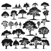 Free vector silhouette trees vector set