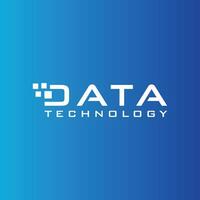 Data technology typography simple logo design concept vector