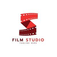 Film studio creative simple letter mark S logo design minimal and modern design for cinema and movie multimedia and production industry vector