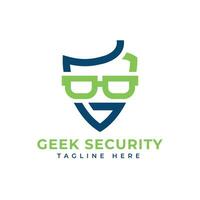 Geek security logo design for Geek and security industry modern and simple design concept vector