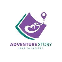 Adventure story logo design concept vector