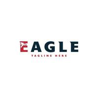 Eagle wordmark typography logo design with letter E vector