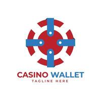 Casino wallet design concept modern logo design vector