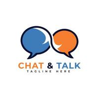 Chat logo design speech bubble talking dialogue symbol vector