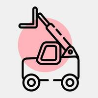 Icon telescopic loader telehandler. Heavy equipment elements. Icons in color spot style. Good for prints, posters, logo, infographics, etc. vector