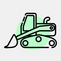 Icon skid loader. Heavy equipment elements. Icons in color spot style. Good for prints, posters, logo, infographics, etc. vector