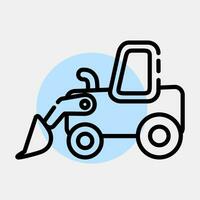 Icon whell loader. Heavy equipment elements. Icons in color spot style. Good for prints, posters, logo, infographics, etc. vector