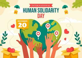 Human Solidarity Day Social Media Background Flat Cartoon Hand Drawn Templates Illustration vector