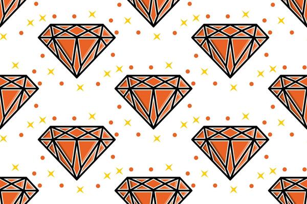 a pattern with orange diamonds on it