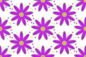 purple daisy flowers on white background vector