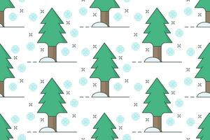 a seamless pattern with trees and snow vector