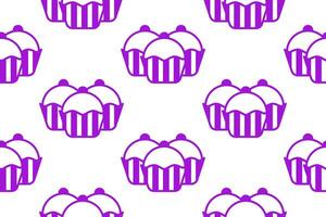 a pattern of cupcakes on a white background vector