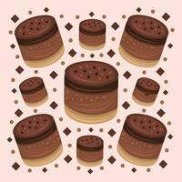 Belgian chocolate dessert vector illustration for graphic design and decorative element