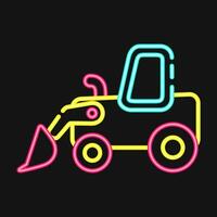 Icon whell loader. Heavy equipment elements. Icons in neon style. Good for prints, posters, logo, infographics, etc. vector