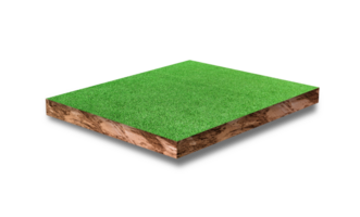 Soil round cross section with green grass field isolated on transparent background. png