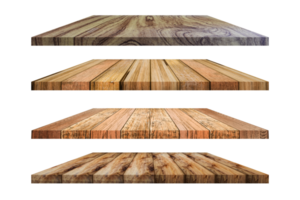 Set of wooden flooring isolated on transparent background, PNG File Format.