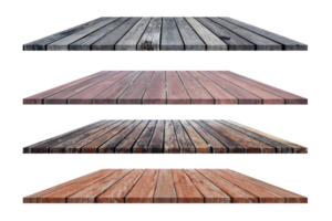 Set of wooden flooring isolated on transparent background, PNG File Format.