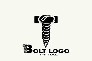 iniciales letra t con tornillo creativo geométrico moderno logo diseño. vector