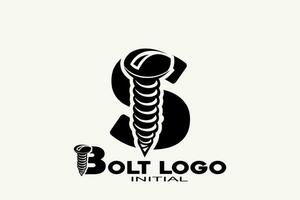 initials letter S with bolt creative geometric modern logo design. vector