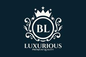 Initial  Letter BL Royal Luxury Logo template in vector art for luxurious branding  vector illustration.