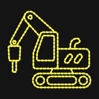 Icon hammer excavator. Heavy equipment elements. Icons in dotted style. Good for prints, posters, logo, infographics, etc. vector