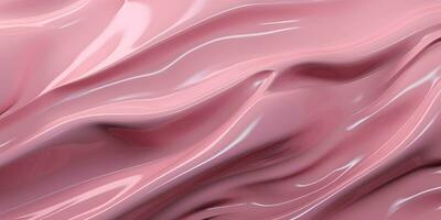 3d representación curva dinámica rosado fluido líquido fondo de pantalla. ligero metal color vistoso remolino degradado malla. brillante vívido vibrante suave superficie. borroso agua neón degradado antecedentes ai generativo foto
