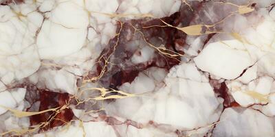 Marble granite dark pink and white with gold texture. Background wall surface seamless pattern graphic burgundy, cherry, ruby floor ceramic counter texture stone slab tile silver natural AI Generative photo