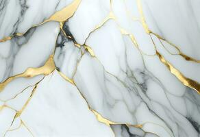 Marble granite white with gold texture. Background wall surface black pattern graphic abstract light elegant gray floor ceramic counter texture stone slab smooth tile silver natural AI Generative photo