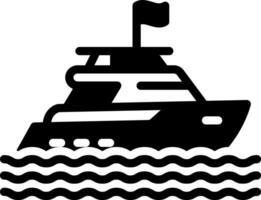 solid icon for yacht vector