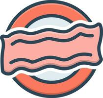 color icon for bacon vector