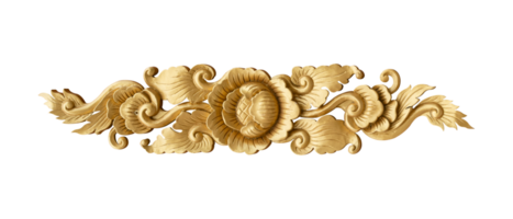 thailändisch Muster Gold isoliert auf transparent Hintergrund. thailändisch Kunst Element traditionell Design, dekorativ Motive png Datei.
