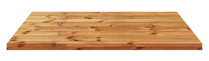 vuoto superiore di di legno tavolo o contatore isolato su trasparente sfondo. per Prodotto Schermo o design png