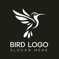Vector Flying Hummingbird logo design with negative space