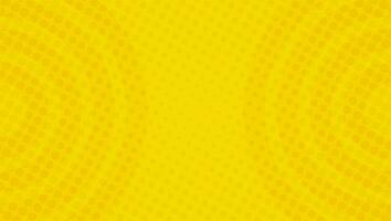 Bright yellow pop art background with halftone dots in retro comic style vector