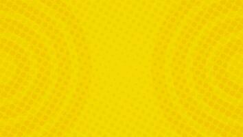 Bright yellow pop art background with halftone dots in retro comic style vector