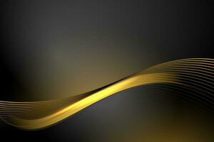 Golden wave on black background. Elegant concept design with golden lines vector