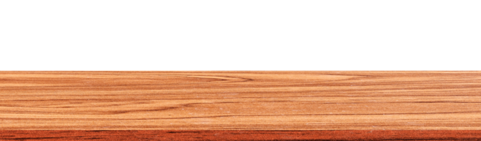 Wood shelf table isolated on transparent background. Empty wood shelf for product display, banner or mockup. png