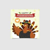 happy thanksgiving social media post vector