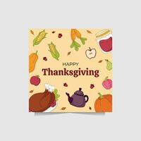 happy thanksgiving vector illustration