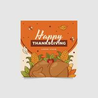 happy thanksgiving social media post vector